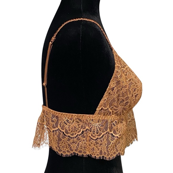 Victoria’s Secret Bronze Lace Bralette Large Copper Boho Floral Fairycore Top - Picture 2 of 6